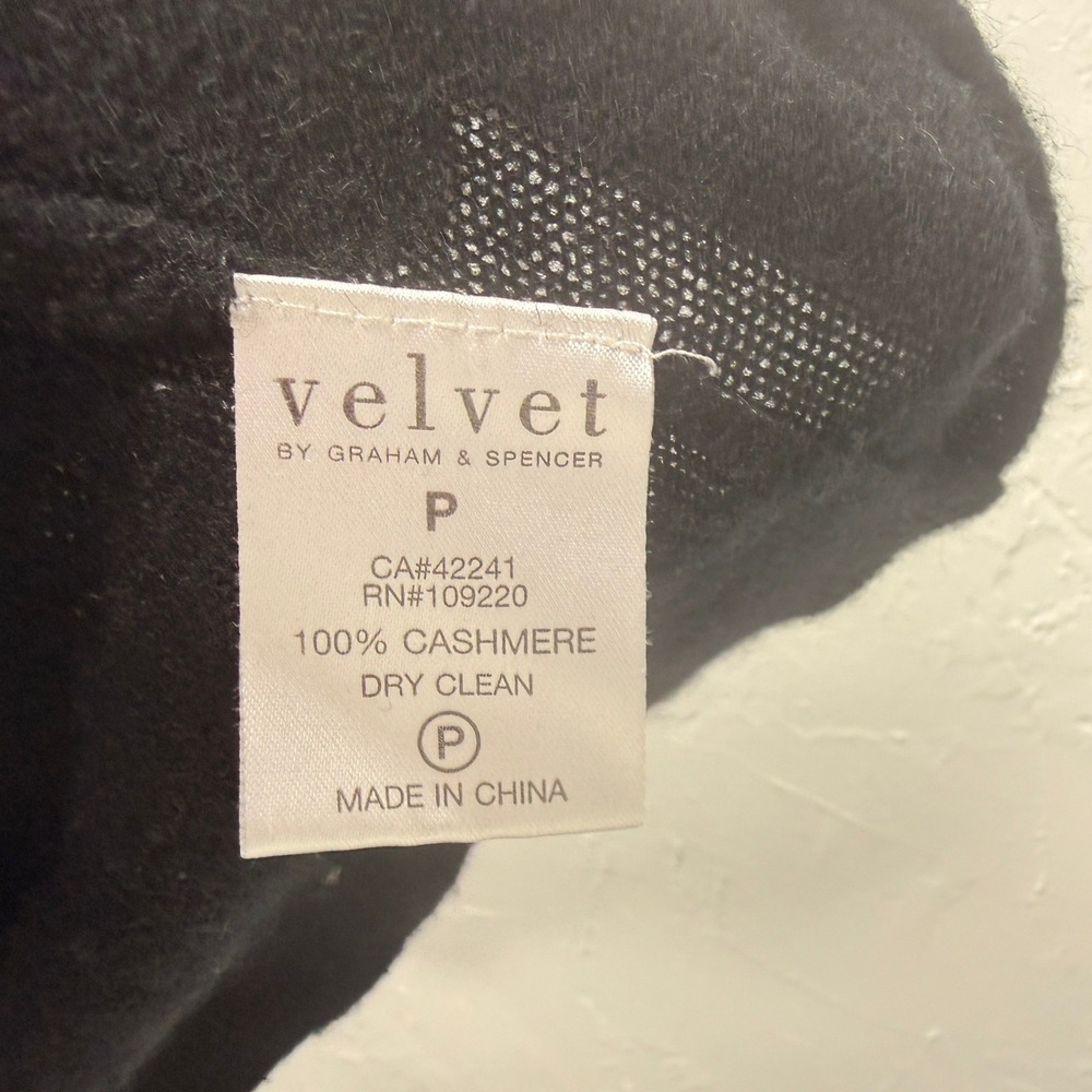 Velvet Graham Spencer Women's Sweater P Cashmere V-neck L/S Open Knit Z3-7 - Picture 7 of 7